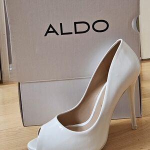 ALDO Women's White Peep-Toe Heels